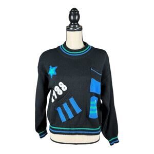 Vintage 80’s Prezzia Appliqué Sweater Womens Size Medium